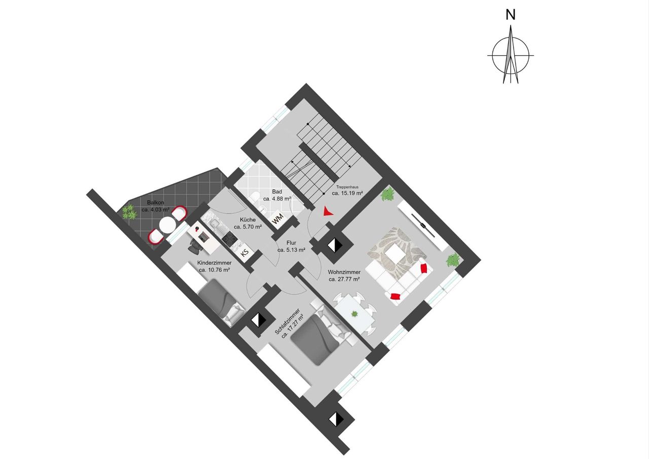 Hinterhaus 2. OG