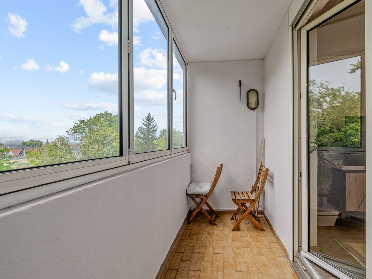 verglaster Balkon