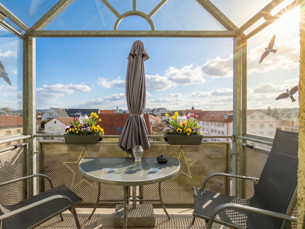 Balkon mit Blick über Grafing