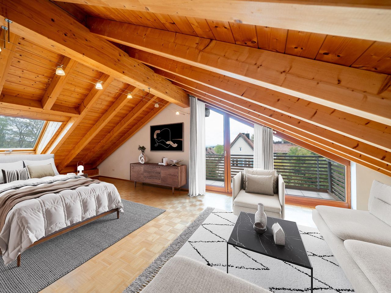Wohn- und Schlafzimmer