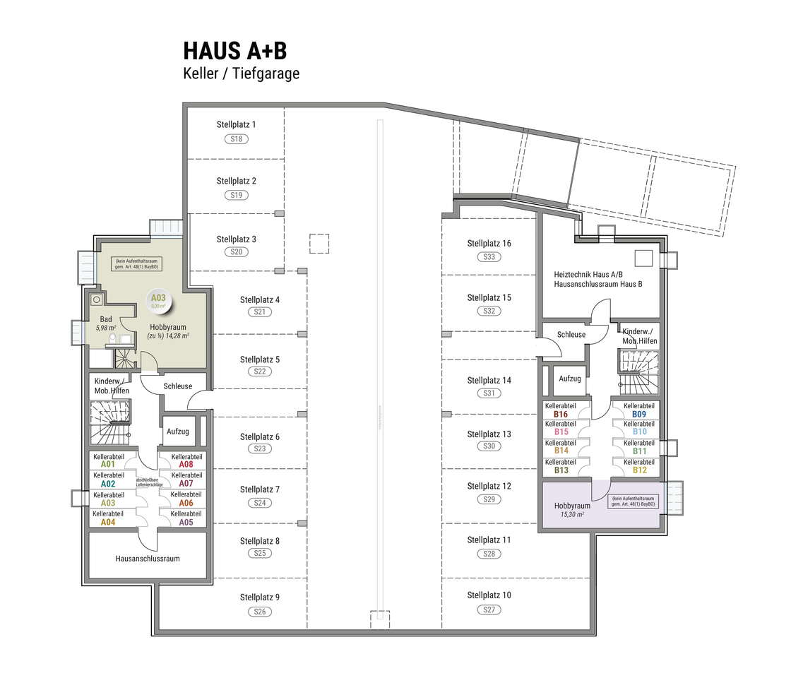 Grundriss Tiefgarage