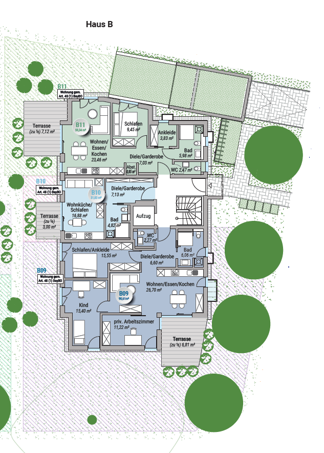 Erdgeschoss Haus B