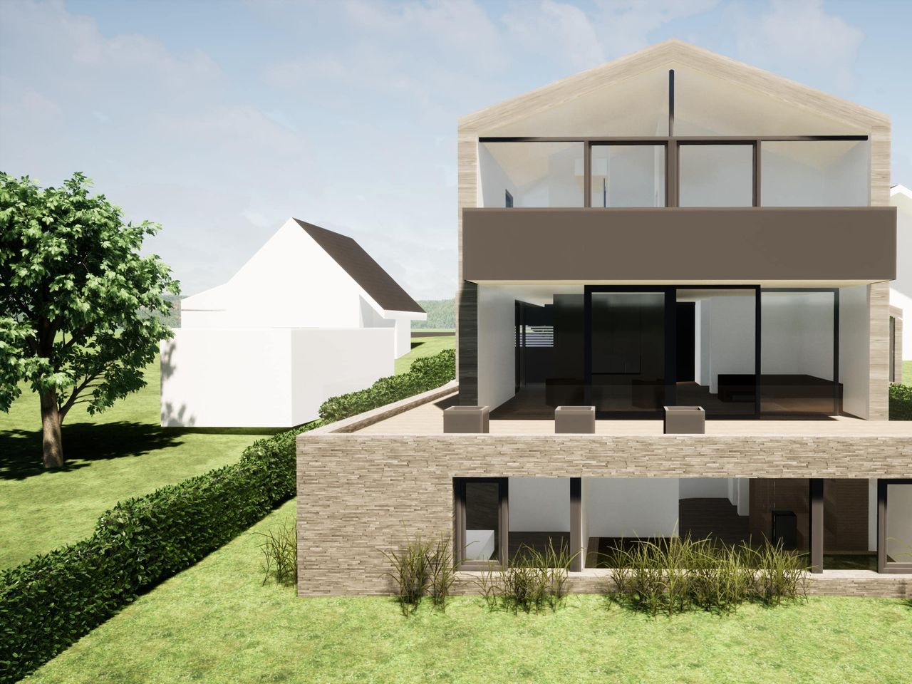 Visualisierung Frontansicht Architektenplanung