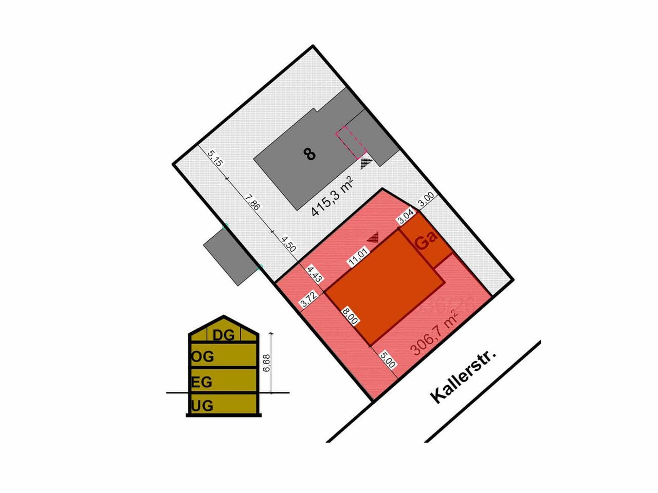 Skizze möglicher Neubau