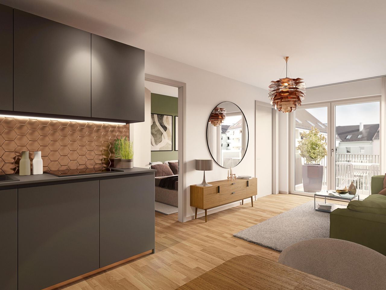 Beispiel Wohnbereich 2-Zi-Wg.